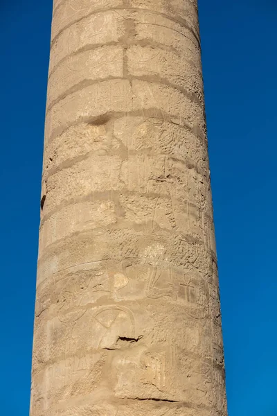 Different Columns Hieroglyphs Karnak Temple Karnak Temple Largest Complex Ancient — 스톡 사진