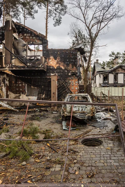 Irpin Kyev Region Ukraine 2022 Destroyed Buildings Streets Irpen Broken — Photo