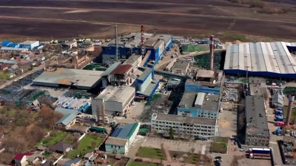 Pemandangan Atas Pabrik Kaca Yang Hancur Pabrik Kaca Itu Dihancurkan — Stok Video