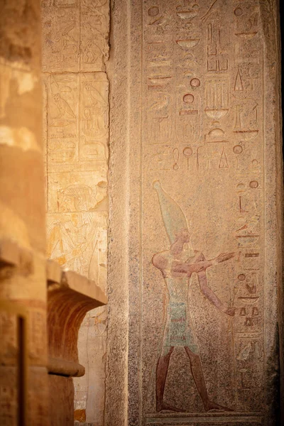 Beautiful Mural Hieroglyphs Temple Hatshepsut Jeser Jeseru Masterpiece Ancient Egyptian — Stock Photo, Image