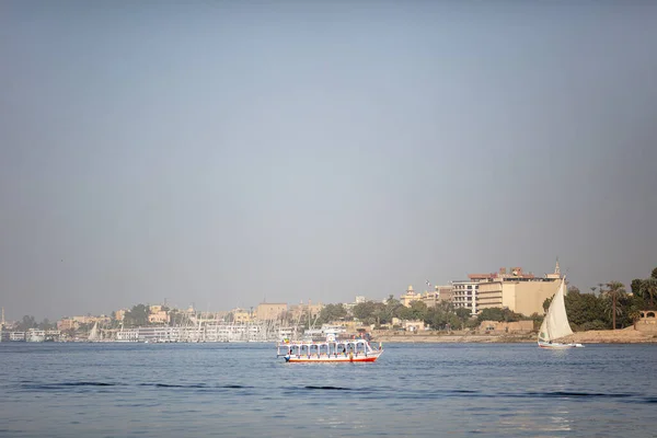 Luxor Egypt January 2019 Beautiful Fishing Pleasure Boats Nile Luxor - Stock-foto