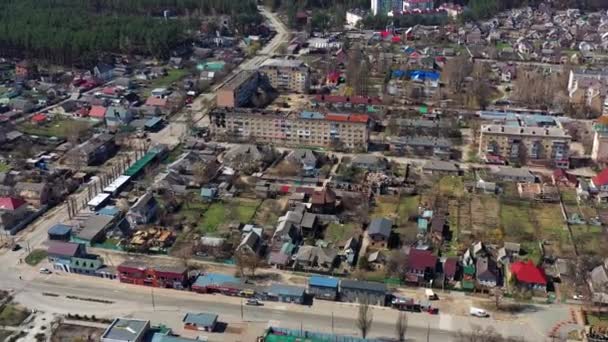 Αεροφωτογραφία Των Κατεστραμμένων Και Καμένων Σπιτιών Σπίτια Καταστράφηκαν Από Ρουκέτες — Αρχείο Βίντεο