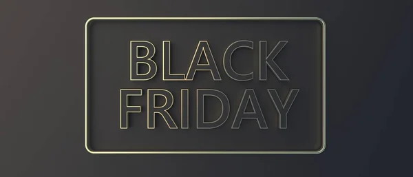 Black Friday Testo Dorato Lettering Una Cornice Oro Sfondo Scuro — Foto Stock