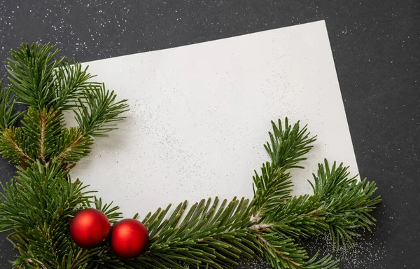 Szablon Kartki Świątecznej Puste Miejsce Nowy Rok Życzenia Biała Kartka — Zdjęcie stockowe