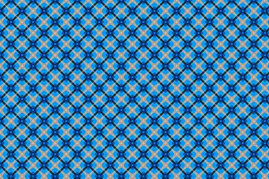 Retro geometrik desen. Dekorasyon, duvar kâğıdı ve ambalaj kağıdı için şirin, soyut moda arka plan tasarımı. Mavi kare tekrarlama motifi