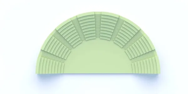 Стародавній Амфітеатр Римського Стилю Пастельний Зелений Колір Ізольований Білому Тлі — стокове фото