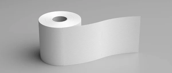 Toiletpapier Roll Lichtgrijze Achtergrond Hygiëne Weefsel Wit Blanco Close Uitzicht — Stockfoto