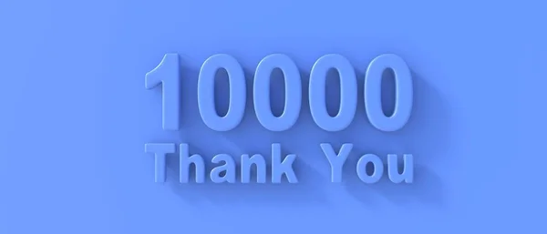 10K Followers Célébration Merci Dix Mille Texte Sur Fond Bleu — Photo