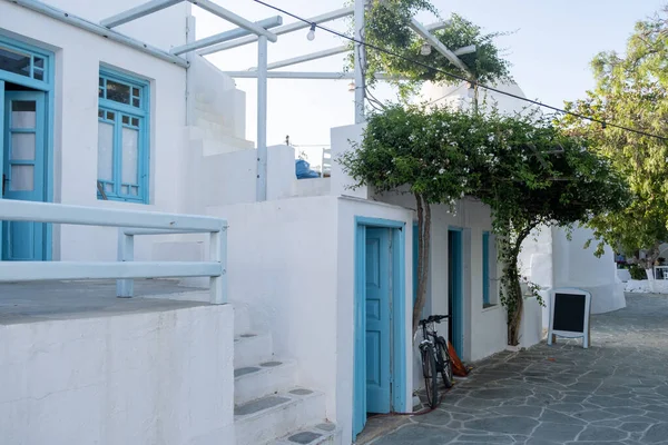 Grecia Isola Folegandros Edifici Tradizionali Vicolo Lastricato Chora Città Cicladi — Foto Stock