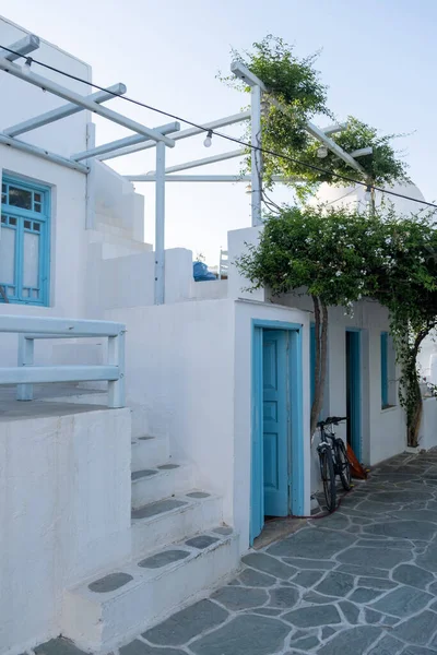 Grecia Isola Folegandros Edifici Tradizionali Vicolo Lastricato Chora Città Cicladi — Foto Stock