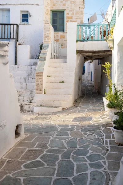 Isola Folegandros Grecia Cicladi Strada Stretta Kastro Vecchio Castello Chora — Foto Stock