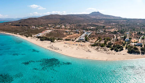 Elafonisos Island Greece Sandy Beach Kato Nisi Aerial Drone View — Stock Photo, Image
