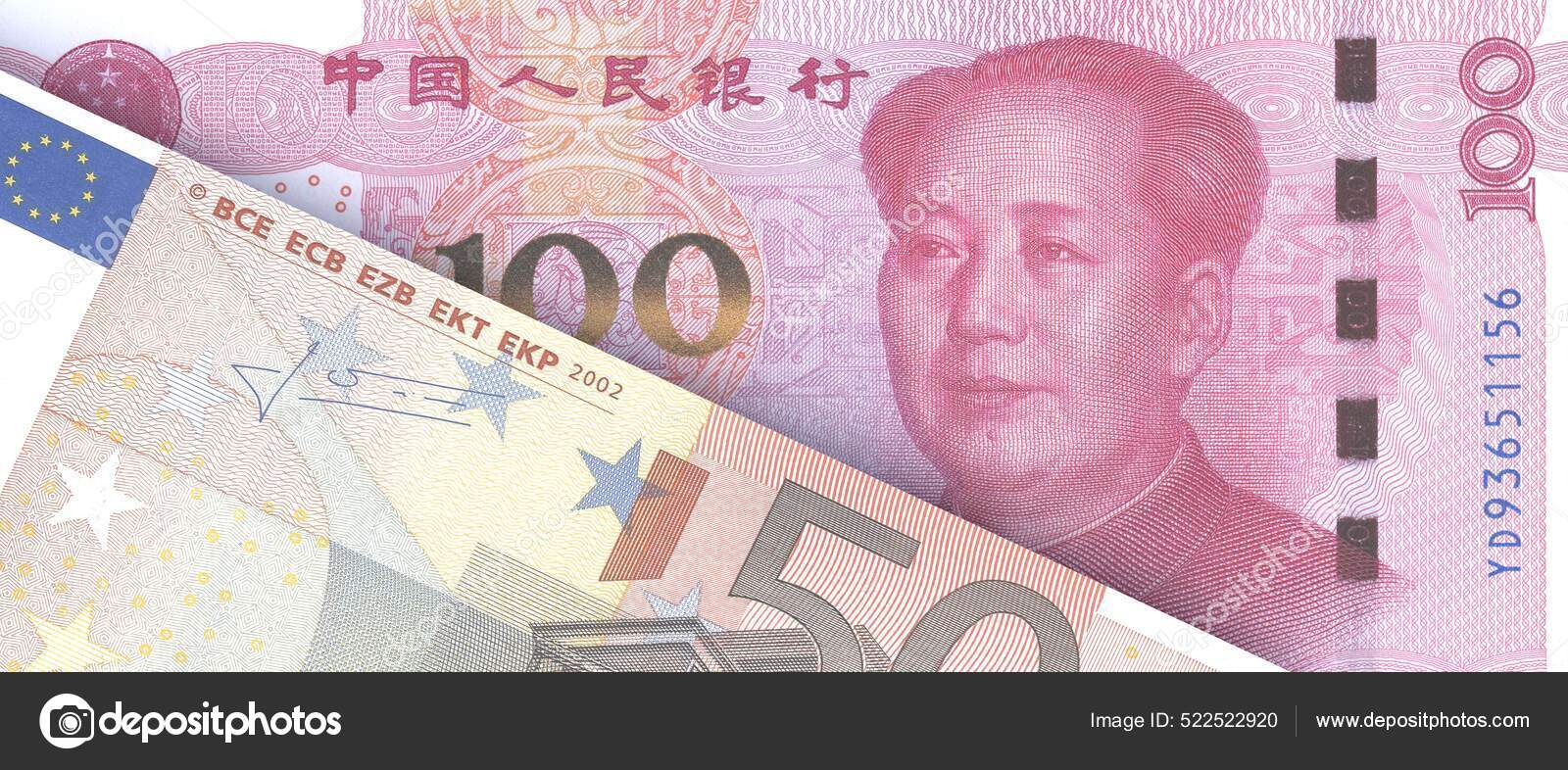 Chinese Yuan Euro Banknotes Background China European Union Paper  Currencies — Stock Photo © gioiak2 #522522920