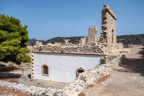 Casa Arruinada Castelo Veneza Fortezza Destino Ilha Chora Kythira Grécia — Fotografia de Stock