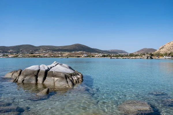 Kolymbithres Plage Blanchies Chaux Bâtiments Granit Blanc Roches Formations Paros — Photo