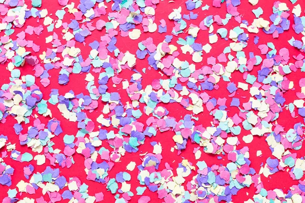 Confetti Ünnepi Háttér Színes Fényes Papír Körök Rózsaszínen Dekoráció Karnevál — Stock Fotó