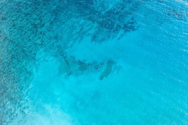 Sea Surface Turquoise Blue Color Background Aerial Drone View Calm — ストック写真