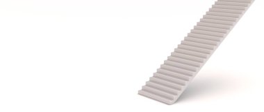 Rising endless staircase isolated on white empty background. Upward stair, freedom, way to heaven, ambition, business growth, success in career. 3d illustration
