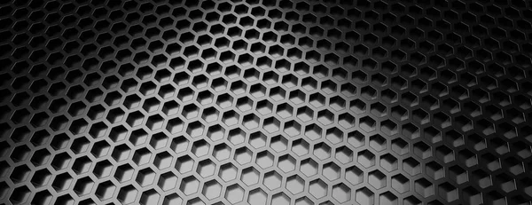 Hexagon Pattern Black Honeycomb Cell Background Light Geometry Technology Backdrop — 스톡 사진