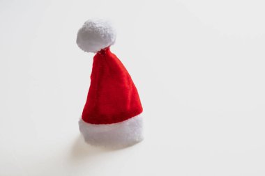 Santa Claus red hat isolated on white background. Christmas holiday symbol, design element