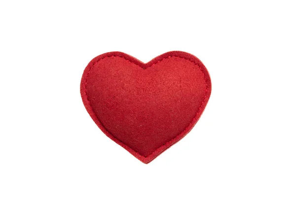 Color Rojo Corazón Aislado Sobre Blanco Amor Símbolo San Valentín — Foto de Stock