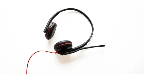 Helpdesk Headset Isolated White Background Communication Support Call Center Customer — Stockfoto