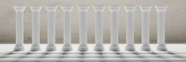 Столб Ряд Фон Стены Здания Суда Колонна Белого Мрамора Архитектурная — стоковое фото