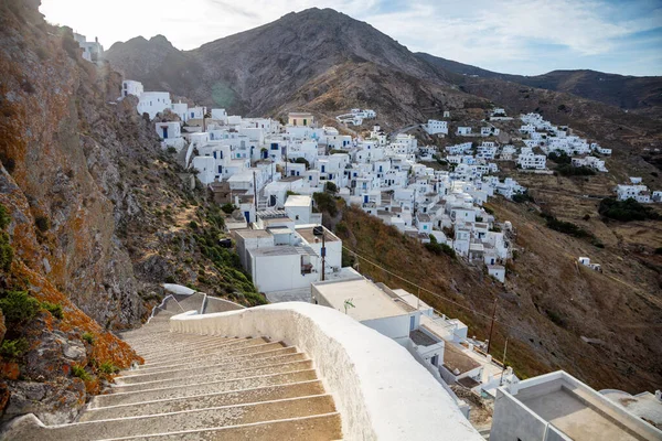 Циклади Греція Острів Серифос Місто Чора Білий Будинок Скелястій Землі — стокове фото