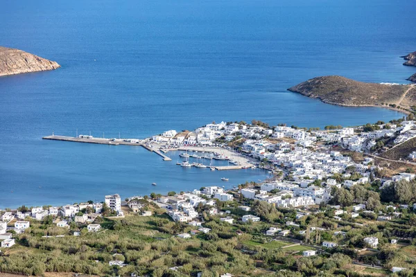 Isola Serifos Grecia Cicladi Vista Aerea Del Porto Della Città — Foto Stock