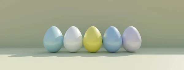 Ovo Páscoa Seguido Celebração Férias Primavera Pastel Cor Pintar Ovos — Fotografia de Stock