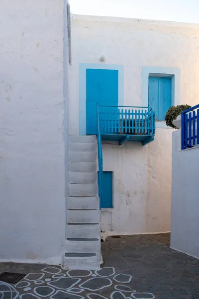 Greek Island Cyclades Architecture Blue White Color Milos Chora Town — Stock Photo, Image