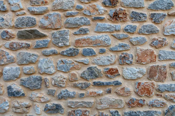 Fondo Textura Pared Piedra Antigua Fachada Construcción Patrón Tradicional Muros —  Fotos de Stock