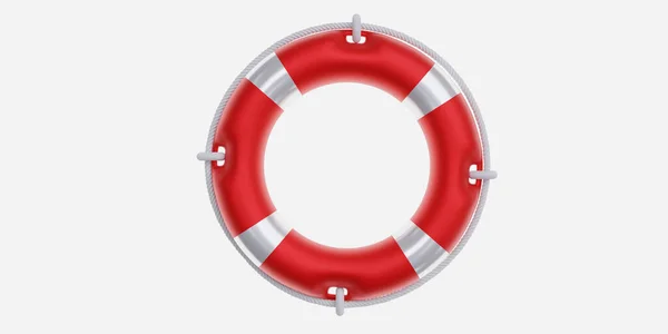 Lifebuoy Isolado Branco Vida Resgate Lifebelt Anel Flutuante Cor Branca — Fotografia de Stock