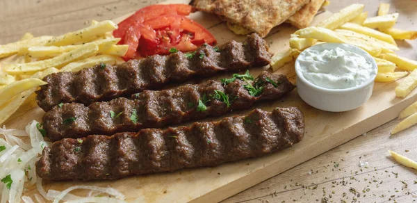 Shish Kebab Doner Souvlaki Rostat Kött Traditionell Street Food Etnisk — Stockfoto