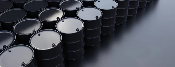 Indústria Petróleo Gás Cor Preta Barril Gasolina Fundo Preto Produção — Fotografia de Stock