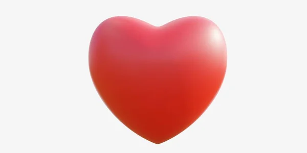 Rote Farbe Herz Isolierter Ausschnitt Auf Weißem Hintergrund Ballon Herzform — Stockfoto