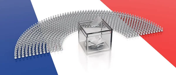 Election France White Envelope Transparent Ballot Box Slot Parliament Members — Stock Photo, Image