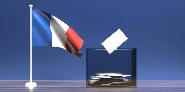 French Election White Envelope Transparent Ballot Box Slot France Miniature — Stock Photo, Image