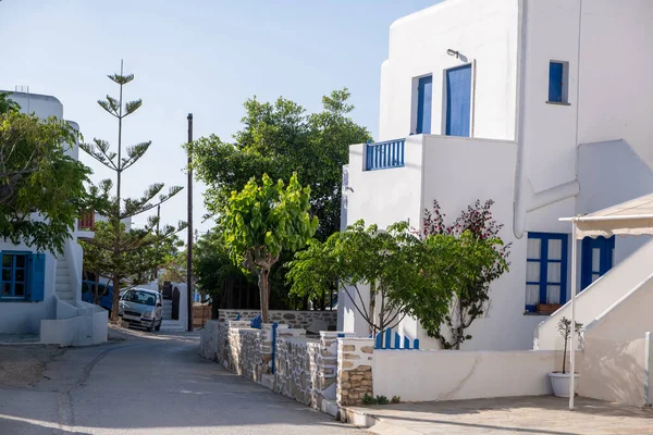 Grecia Destino Cícladas Arquitectura Típica Isla Griega Edificio Encalado Piedra — Foto de Stock