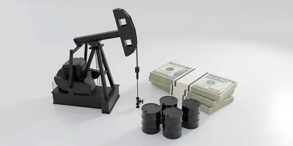 Нефтегазовый Бизнес Цены Энергию Топливо Нефтяные Бочки Доллары Сша Изолированы — стоковое фото