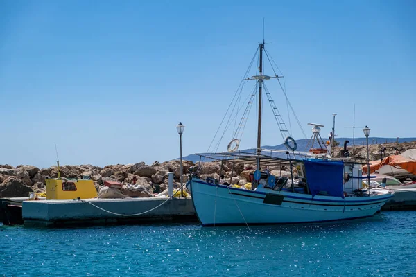 Destination Cyclades Greece Wooden Fishing Boat Moored Koufonisi Greek Island — Stock Photo, Image