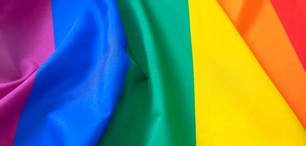 Tęczowe Kolory Tkaniny Crease Lgbt Gay Dumy Znak Symbol Tła — Zdjęcie stockowe