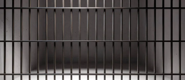Prison Cell Black Color Jail Metal Bars Empty Dark Dungeon — Stock Photo, Image