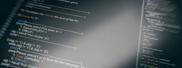 Computer Code Program Develop Coding Electronic Device Screen Banner Selective — Zdjęcie stockowe