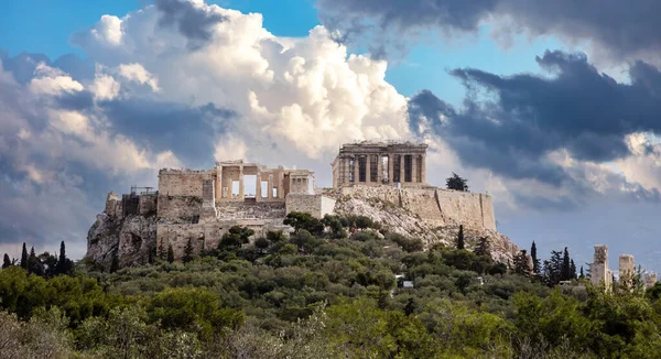 Atenas Grecia Acrópolis Templo Partenón Punto Referencia Superior Vista Panorámica — Foto de Stock