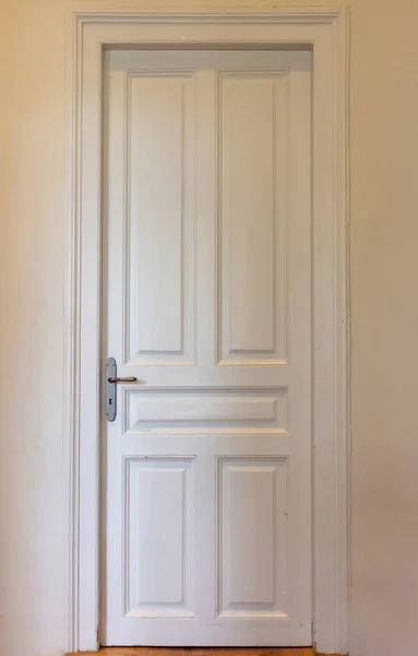 Інтер Ретро Дерев Яних Високих Дверей Білі Класичні Двері Ручкою — стокове фото