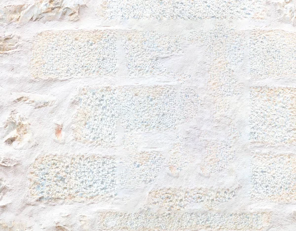White Color Painted Stone Blocks Wall Texture Background Aged Industrial — Photo