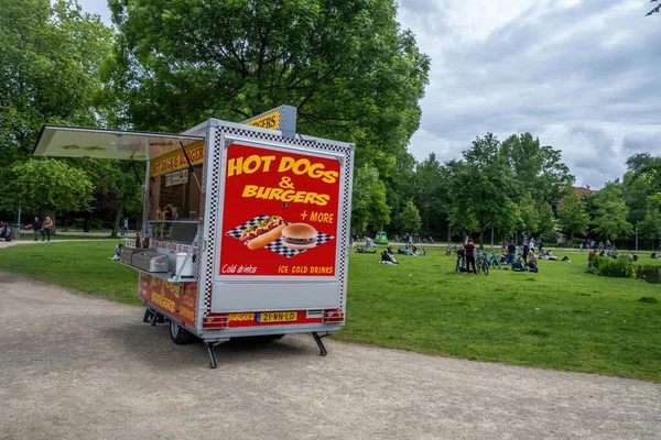 Amsterdam Paesi Bassi Maggio 2022 Fast Food Camion Cucina Strada — Foto Stock