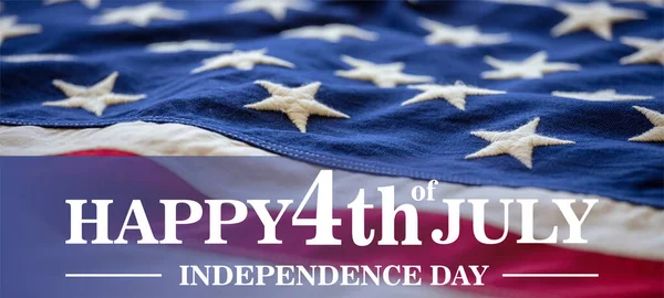 July Fourth Happy 4Th July Independence Day Text Usa Flag — Stock Photo, Image