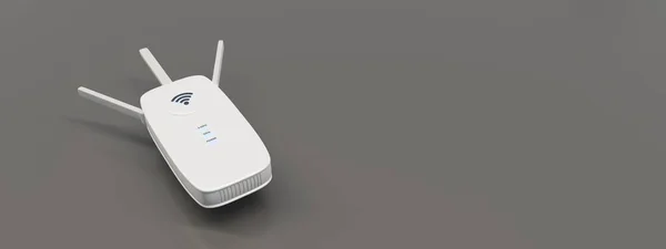 Extensor Wifi Repetidor Sem Fio Isolado Fundo Cinza Reforço Internet — Fotografia de Stock